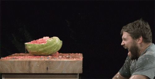 While there may be more  efficient ways of eating watermelon, there are none quite as entertaining...